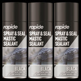 3X Rapide Spray And Seal 400ml Black Sealant